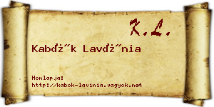 Kabók Lavínia névjegykártya